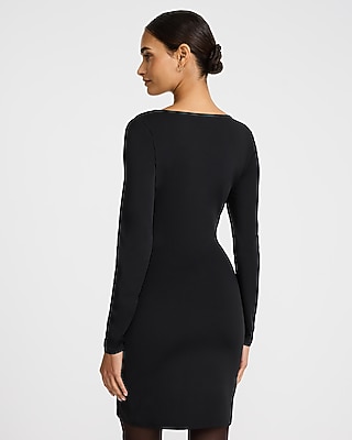 Body Contour High Compression Square Neck Long Sleeve Corset Mini Dress