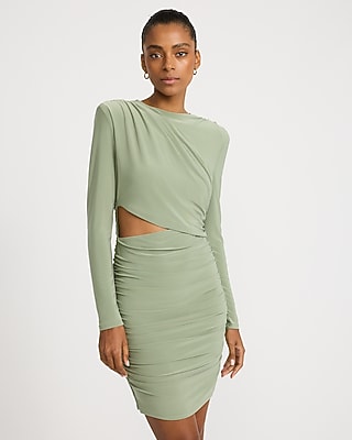 rosemary crepe ruched bodycon dress Crew Neck Wrap Mini Unusual Color Combination: Red 8% Spandex Medium stretch Size:Small / UK-AU 8 / US 4 product_type: DRESSES