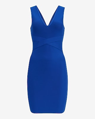 EXPRESS x bebe V-Neck Sleeveless Bandage Mini Sheath Dress