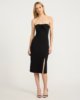 Faux Leather Strapless Mini Sheath Dress | Express