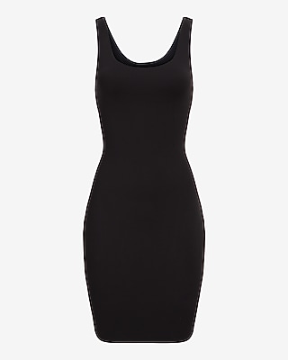 Body Contour Scoop Neck Mini Dress With Built-In Shapewear