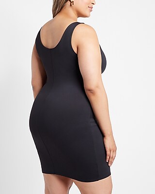 Body Contour Scoop Neck Mini Dress With Built-In Shapewear
