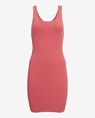 Body Contour Scoop Neck Mini Dress With Built-In Shapewear