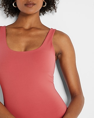 Body Contour Scoop Neck Mini Dress With Built-In Shapewear