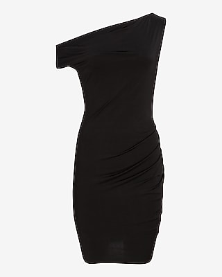 BARE ONE SHLDR BODYCON SHEATH w SHAPEWEAR - 9417320:PITCH BLACK:XXS PETITE