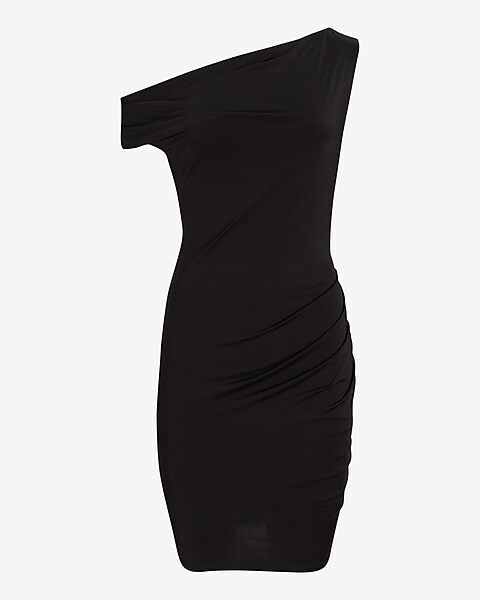 Express Body Contour Faux Leather Twist Front Midi Dress, Built-In  Shapewear XXS