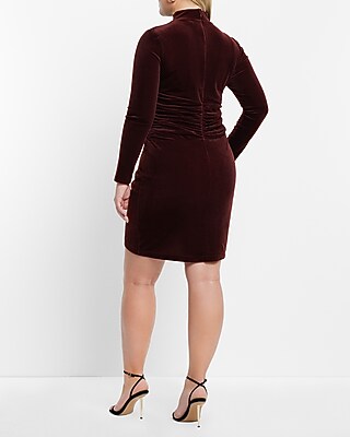 good american velvet ruched mini dress Good American Velvet Mini Dress in Black