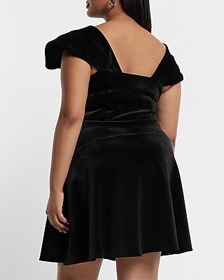 slim fit dress slacks Black Velvet Fit and Flare Dress Black / M main image 0