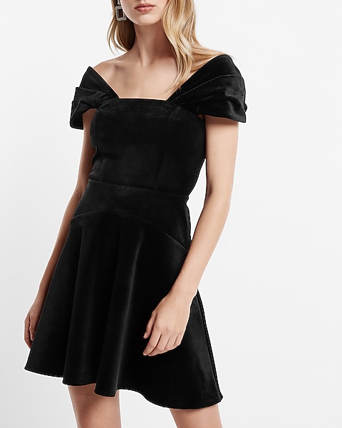 short black velvet dress Homecoming with Pink Ribbon PromGirl This garment fits true to size Short Dress Style #25108 |