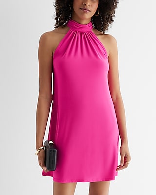 Mock Neck Mini Shift Dress | Express