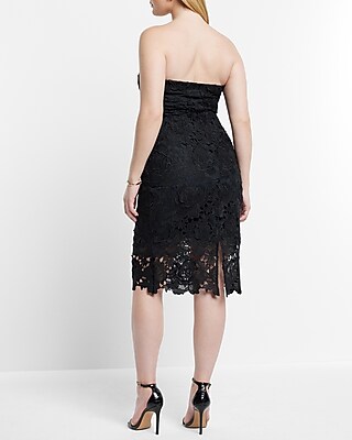 Allover Lace Strapless Midi Sheath Dress - image 5