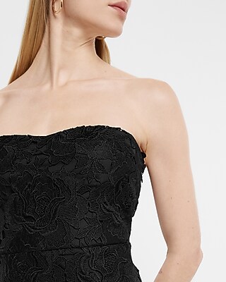 Allover Lace Strapless Midi Sheath Dress - image 2