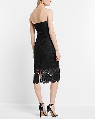 Allover Lace Strapless Midi Sheath Dress - image 3