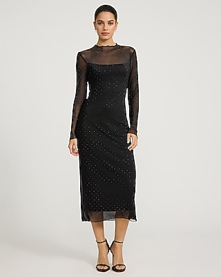 chinese dress ladies Dream Rhinestone Long Sleeve Midi/Ankle Dress [10 Colors] – Brittany Allen main image 0