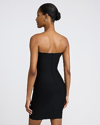Color Block Strapless Asymmetrical Mini Dress