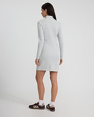 Zip Mock Neck Long Sleeve Mini Dress
