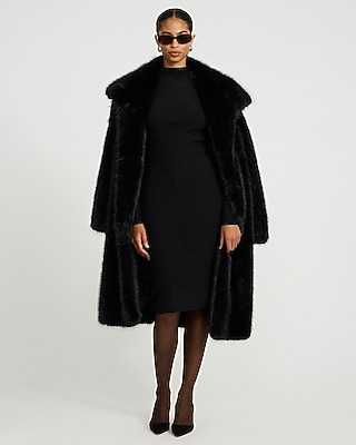 Ribbed Mock Neck Long Sleeve Midi Sweater Dress
