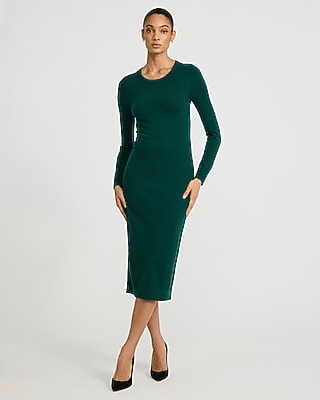 Crew Neck Long Sleeve Midi Sweater Dress in Ultrasoft