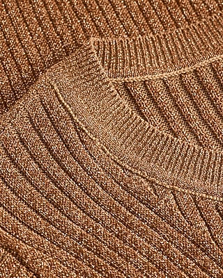 Shine Ribbed Crew Neck Long Sleeve Maxi Sweater Dress