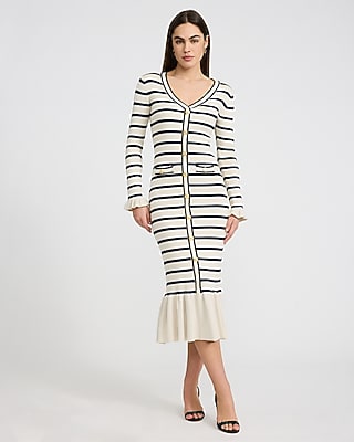 chinese dress ladies The Rib Sweater Midi Dress In Salt main image 1