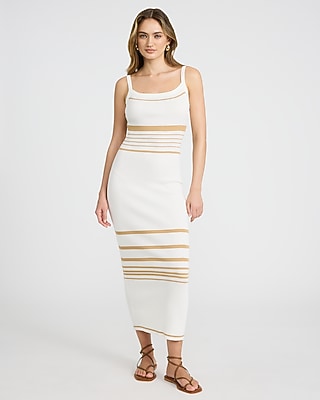 white christmas dresses Cream Bodycon Long Sleeve Sweater Mini Dress