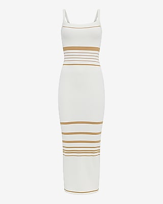 Striped Scoop Neck Sleeveless Tie Cutout Maxi Sweater Dress - thumbnail 8