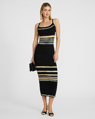 slim fit dress slacks Sleeveless Midi Sweater Dress Beige 0930 / Large
