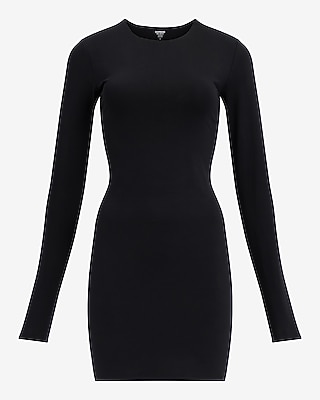 Crew Neck Long Sleeve Mini Knit Dress - image 3