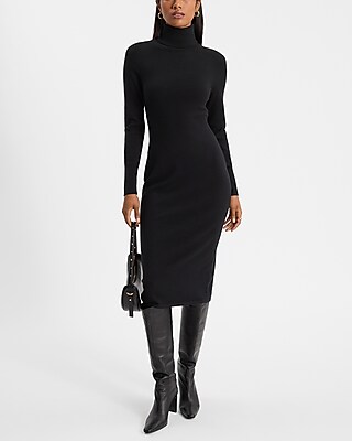 Long Sleeve Turtleneck Midi Sweater Dress