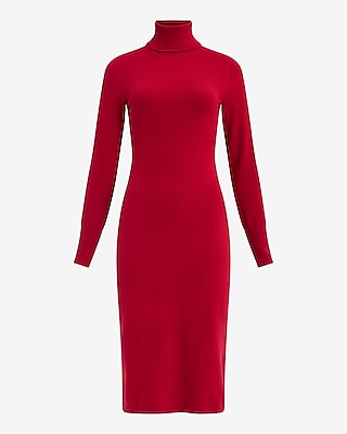 Long Sleeve Turtleneck Midi Sweater Dress