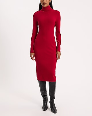 Long Sleeve Turtleneck Midi Sweater Dress