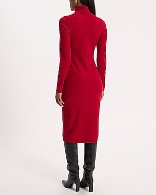 Long Sleeve Turtleneck Midi Sweater Dress
