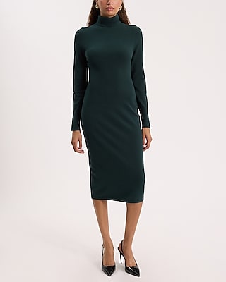 Long Sleeve Turtleneck Midi Sweater Dress