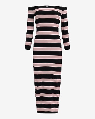 knee length dresses for ladies Otis Off-Shoulder Long Sleeve Maxi Viscose Knit Dress – NÓRA