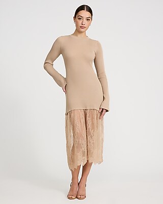 knee length dresses for ladies Akira Celine Sweater Midi Dress with Fur Trim main image 0