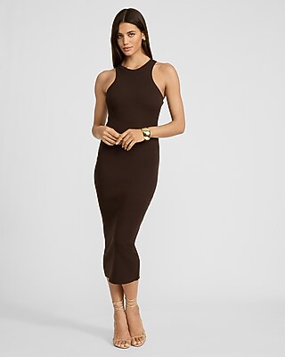 Ribbed Sleeveless Midi Dress | Express