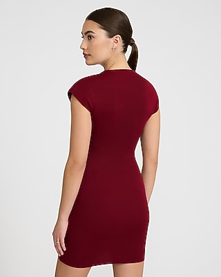 Cap Sleeve Mini Sweater Dress - image 2