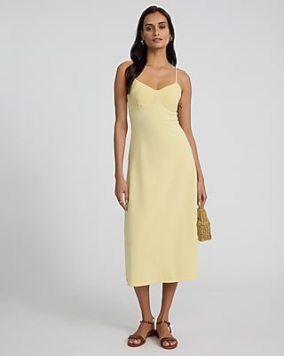 Sweetheart Sleeveless Midi Fit and Flare Sweater Dress