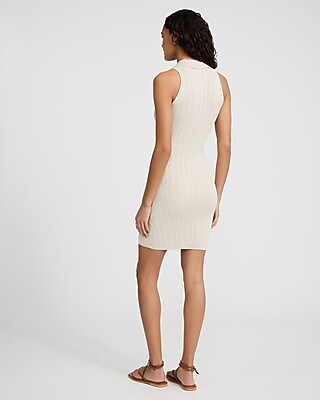 Ribbed Sleeveless Mini Polo Sweater Dress - image 2
