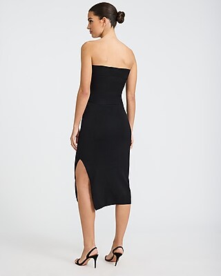 Strapless Tie Front Midi Sweater Dress - image 5