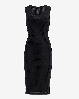 Crochet Scoop Neck Sleeveless Midi Dress