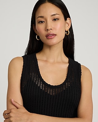 Crochet Scoop Neck Sleeveless Midi Dress