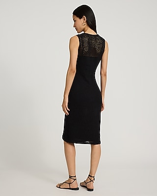 Crochet Scoop Neck Sleeveless Midi Dress