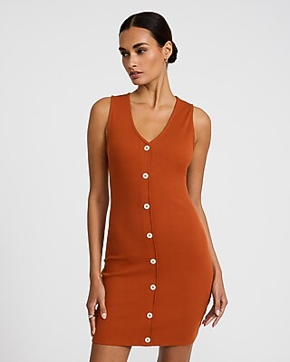 strapless open back dress Artyska Women's Ribbed Round Neck Bodycon Tank Top Mini Dress main image 1