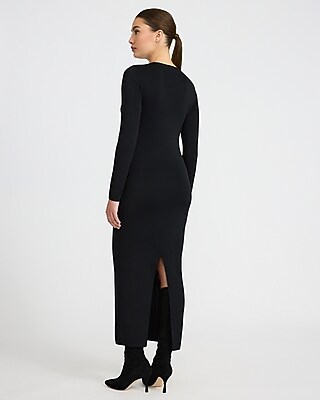 Silky Soft Crew Neck Long Sleeve Maxi Sweater Dress - image 3