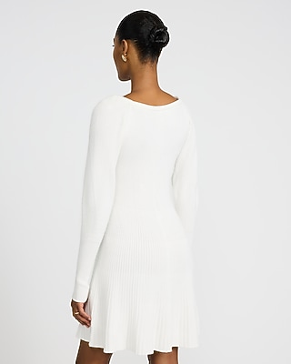 Airy Soft V-Neck Long Sleeve Mini Sweater Dress