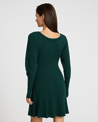 Airy Soft V-Neck Long Sleeve Mini Sweater Dress