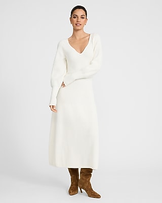 open lace back dress Suki V-Neck Sweater Dress, Winter Green