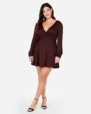 express surplice fit and flare dress