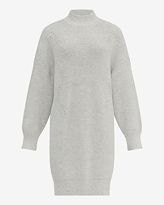 Mock Neck Long Sleeve Mini Sweater Dress